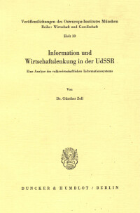 Information und Wirtschaftslenkung in der UdSSR
