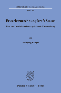 Erwerbszurechnung kraft Status Erwerbszurechnung kraft Status