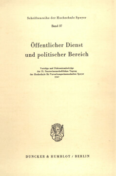 Öffentlicher Dienst und politischer Bereich Öffentlicher Dienst und politischer Bereich