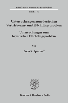 Untersuchungen zum deutschen Vertriebenen- und Flüchtlingsproblem