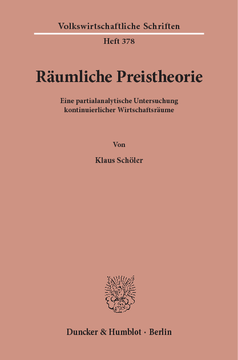 Räumliche Preistheorie Räumliche Preistheorie
