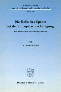 Die Rolle des Sports bei der Europäischen Einigung