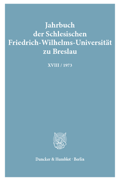 Jahrbuch der Schlesischen Friedrich-Wilhelms-Universität zu Breslau Jahrbuch der Schlesischen Friedrich-Wilhelms-Universität zu Breslau