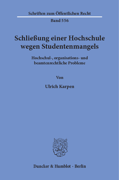 Schließung einer Hochschule wegen Studentenmangels Schließung einer Hochschule wegen Studentenmangels