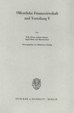 Öffentliche Finanzwirtschaft und Verteilung V Öffentliche Finanzwirtschaft und Verteilung V