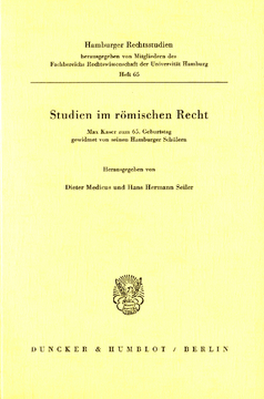 Studien im römischen Recht Studien im römischen Recht