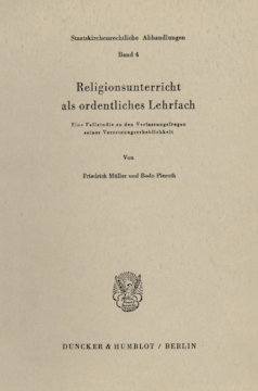 Religionsunterricht als ordentliches Lehrfach Religionsunterricht als ordentliches Lehrfach