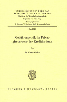 Gebührenpolitik im Privatgiroverkehr der Kreditinstitute Gebührenpolitik im Privatgiroverkehr der Kreditinstitute