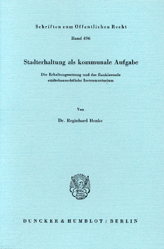 Stadterhaltung als kommunale Aufgabe Stadterhaltung als kommunale Aufgabe
