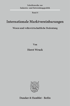 Internationale Marktvereinbarungen Internationale Marktvereinbarungen
