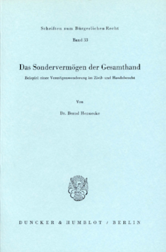 Das Sondervermögen der Gesamthand Das Sondervermögen der Gesamthand