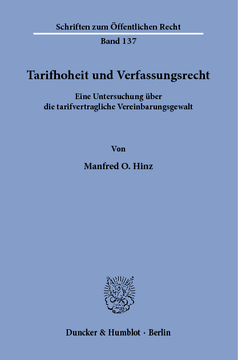 Tarifhoheit und Verfassungsrecht Tarifhoheit und Verfassungsrecht