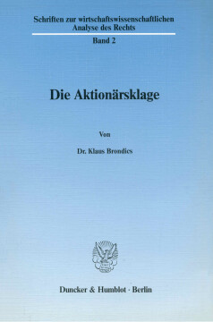 Die Aktionärsklage Die Aktionärsklage