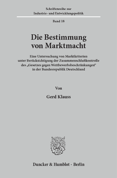 Die Bestimmung von Marktmacht Die Bestimmung von Marktmacht