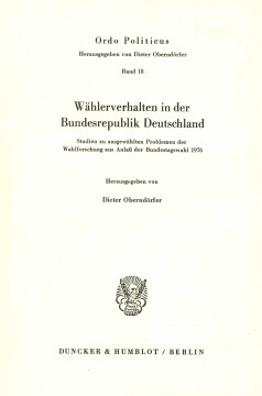 Wählerverhalten in der Bundesrepublik Deutschland Wählerverhalten in der Bundesrepublik Deutschland