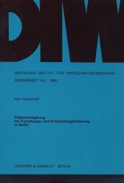 Präferenzregelung der Forschungs- und Entwicklungsförderung in Berlin Präferenzregelung der Forschungs- und Entwicklungsförderung in Berlin