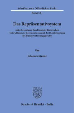 Das Repräsentativsystem Das Repräsentativsystem