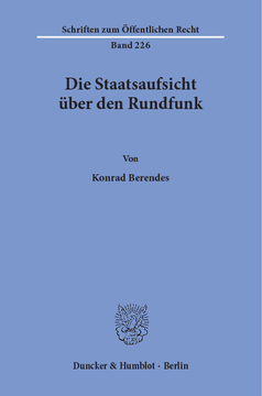 Die Staatsaufsicht über den Rundfunk Die Staatsaufsicht über den Rundfunk