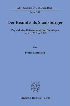 Der Beamte als Staatsbürger Der Beamte als Staatsbürger