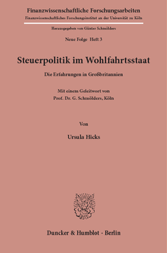 Steuerpolitik im Wohlfahrtsstaat Steuerpolitik im Wohlfahrtsstaat