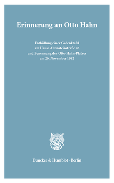 Erinnerung an Otto Hahn Erinnerung an Otto Hahn
