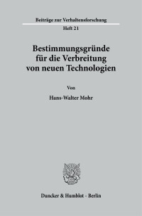 Bestimmungsgründe für die Verbreitung von neuen Technologien