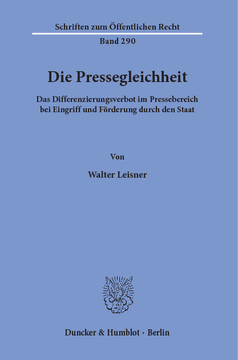 Die Pressegleichheit Die Pressegleichheit