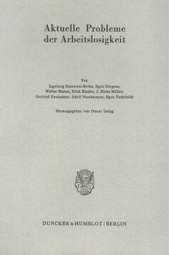 Aktuelle Probleme der Arbeitslosigkeit Aktuelle Probleme der Arbeitslosigkeit