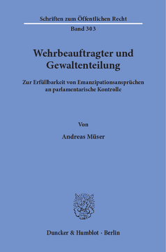Wehrbeauftragter und Gewaltenteilung Wehrbeauftragter und Gewaltenteilung