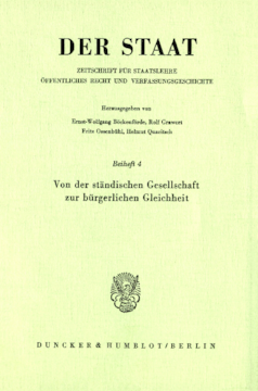 Von der ständischen Gesellschaft zur bürgerlichen Gleichheit Von der ständischen Gesellschaft zur bürgerlichen Gleichheit
