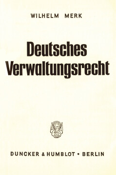 Deutsches Verwaltungsrecht Deutsches Verwaltungsrecht