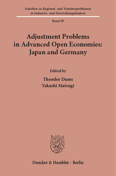 Adjustment Problems in Advanced Open Economies: Japan and Germany Adjustment Problems in Advanced Open Economies: Japan and Germany