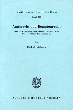 Amtsrecht und Beamtenrecht Amtsrecht und Beamtenrecht