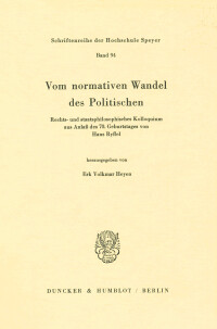 Vom normativen Wandel des Politischen