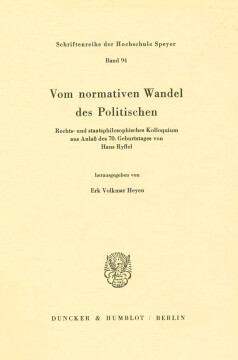 Vom normativen Wandel des Politischen Vom normativen Wandel des Politischen