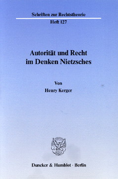Autorität und Recht im Denken Nietzsches Autorität und Recht im Denken Nietzsches