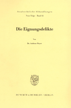 Die Eignungsdelikte Die Eignungsdelikte