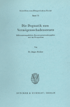 Die Dogmatik zum Vermögensschadenersatz Die Dogmatik zum Vermögensschadenersatz