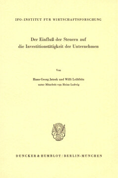 Der Einfluß der Steuern auf die Investitionstätigkeit der Unternehmen Der Einfluß der Steuern auf die Investitionstätigkeit der Unternehmen