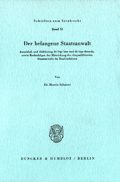Der befangene Staatsanwalt Der befangene Staatsanwalt