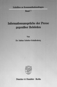 Informationsansprüche der Presse gegenüber Behörden