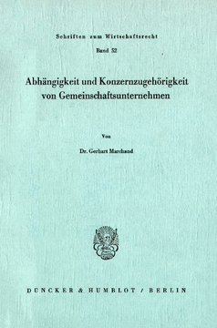 Abhängigkeit und Konzernzugehörigkeit von Gemeinschaftsunternehmen Abhängigkeit und Konzernzugehörigkeit von Gemeinschaftsunternehmen
