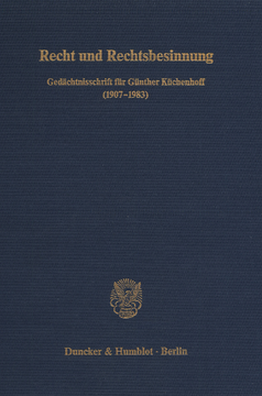 Recht und Rechtsbesinnung Recht und Rechtsbesinnung
