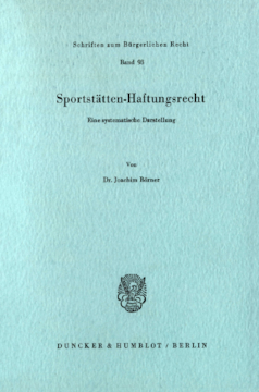 Sportstätten-Haftungsrecht Sportstätten-Haftungsrecht