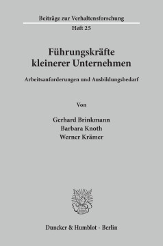 Führungskräfte kleinerer Unternehmen Führungskräfte kleinerer Unternehmen
