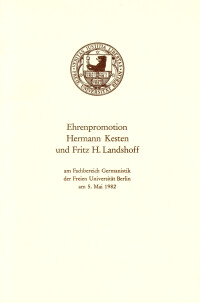 Ehrenpromotion Hermann Kesten und Fritz H. Landshoff am FB Germanistik der FU Berlin