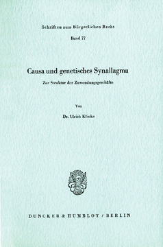 Causa und genetisches Synallagma Causa und genetisches Synallagma