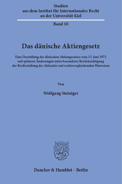 Das dänische Aktiengesetz Das dänische Aktiengesetz