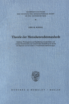 Theorie der Menschenrechtsstandards Theorie der Menschenrechtsstandards