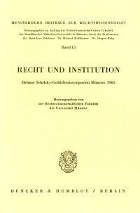 Recht und Institution